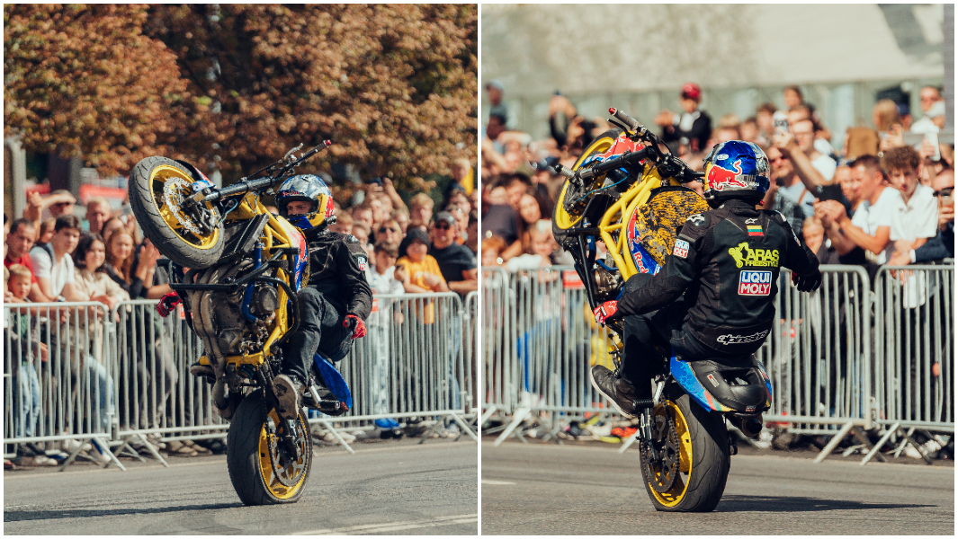 longest no-hands motorcycle wheelie performed by Arūnas Gibieža