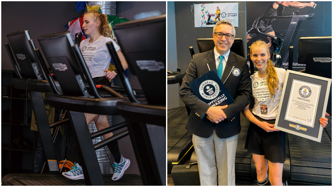 Sofie Skancke Krauss fastest time to climb the seven summits on a treadmill