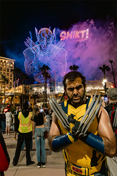 An image of Wolverine formed by drones