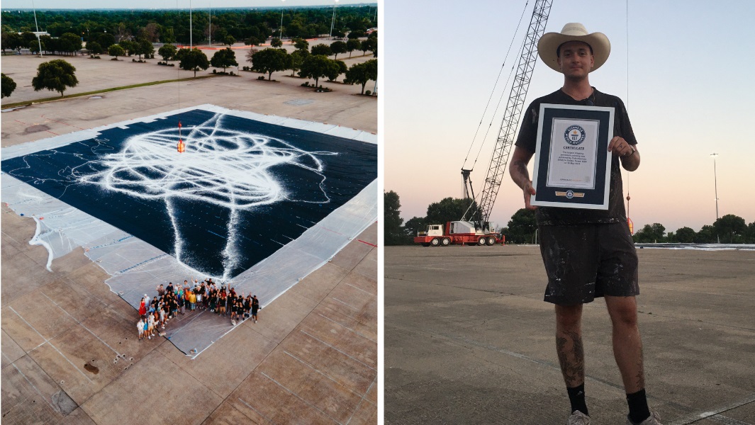 Influencer ColesColor poses with a Guinness World Records certificate