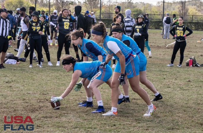 Women team competes during the largest flag football tournament
