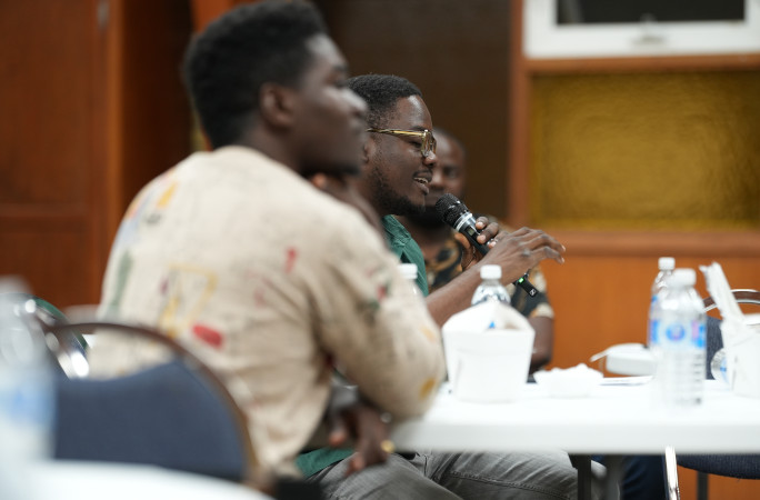 Another audience member asking a question