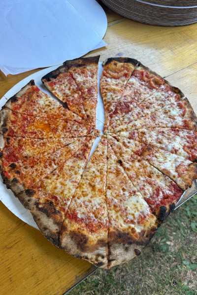Fresh pizza at the event