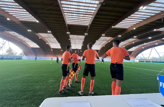 Referees on the pitch