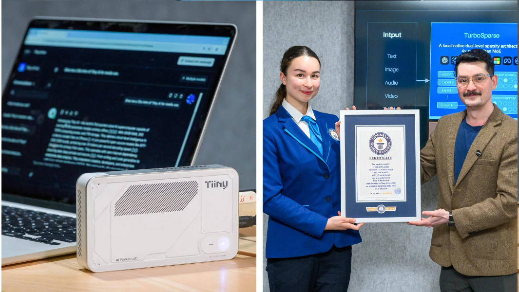 split image of world's smallest mini PC