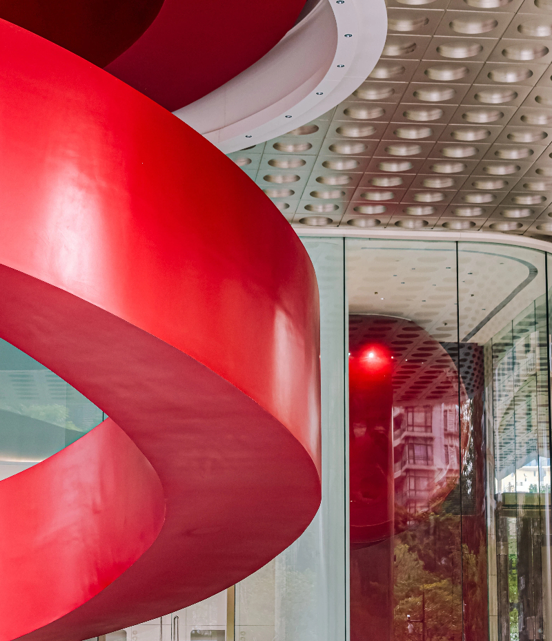 a close up of the staircase