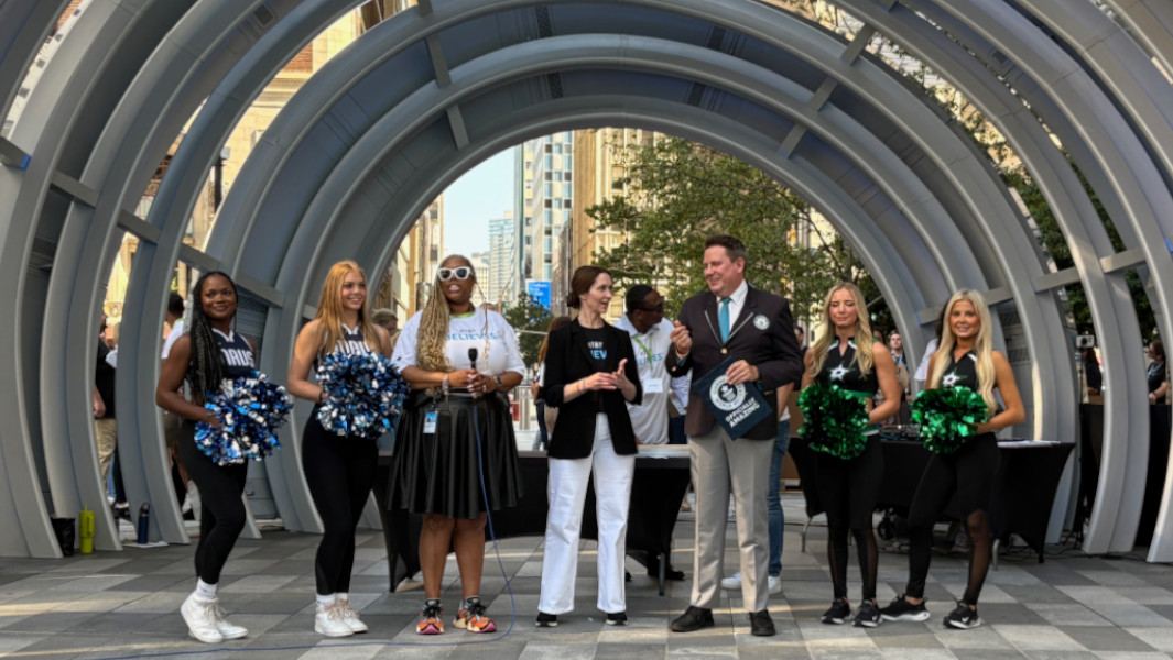 Adjudicator presenting the certificates onstage