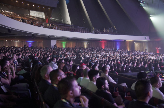 The audience watching