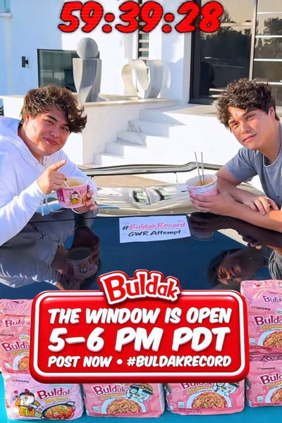 The Stoke Twins attempting the Buldak Ramen record