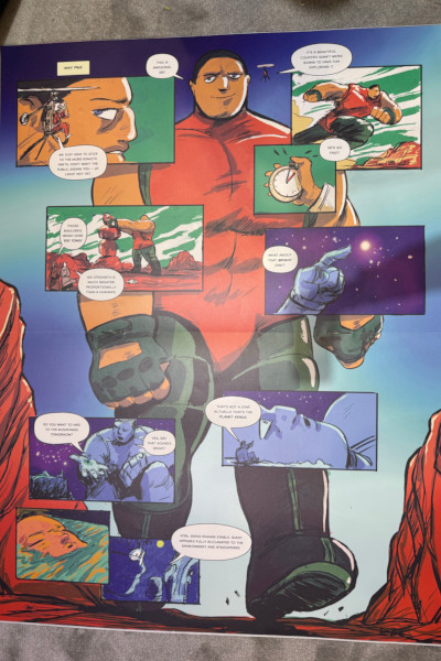 Closeup of an interior page of the comic