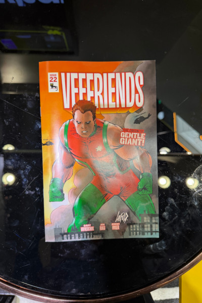 Regular sized Gentle Giant comic on a table