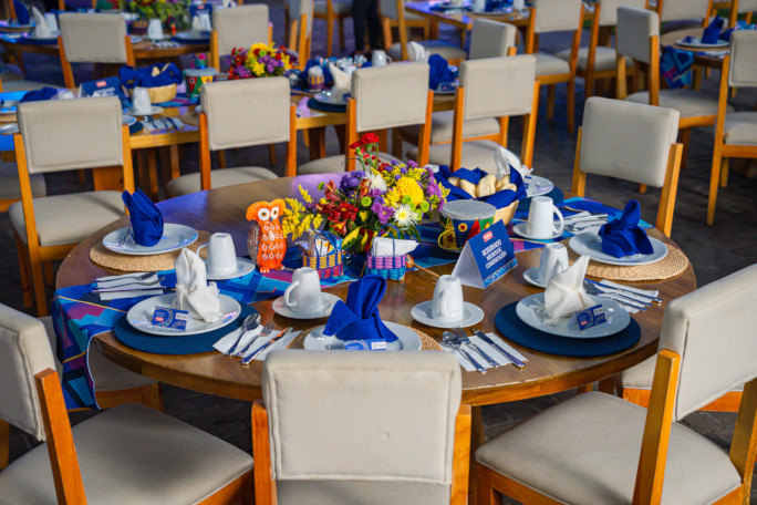 Close up of tablescapes at the fiambre event