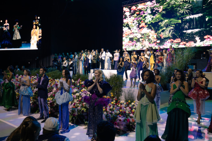 All the models and organizers onstage at the end of the show