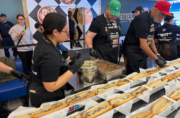 The team preparing sandwiches