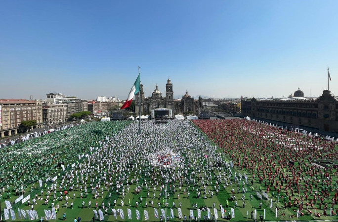 View of the event from a neighborhood building