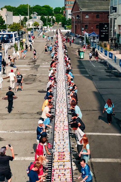 Drone shot of the table from above