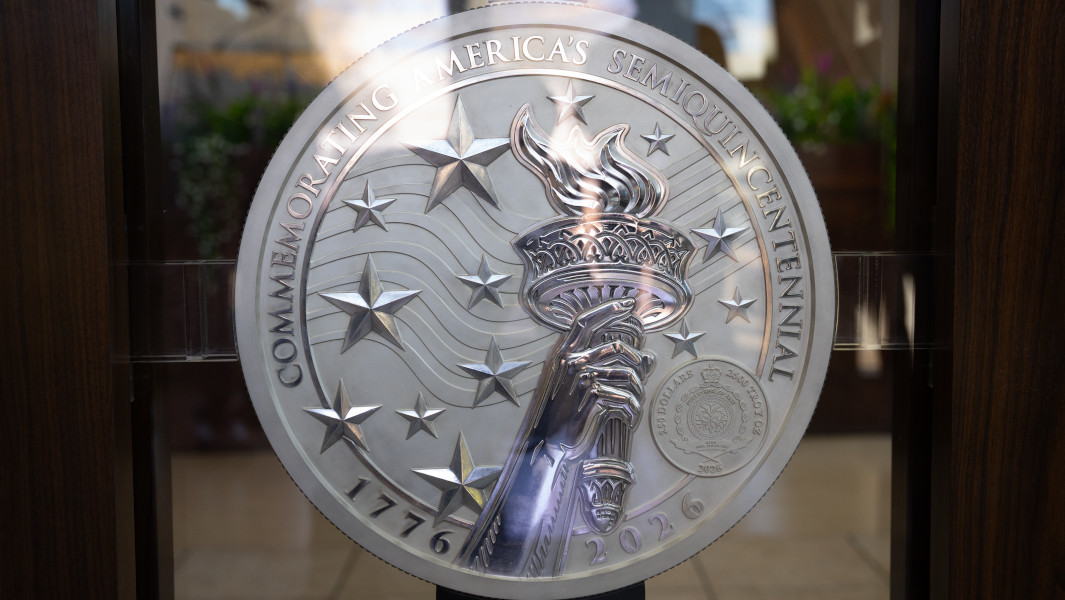Close up shot of the heaviest silver coin