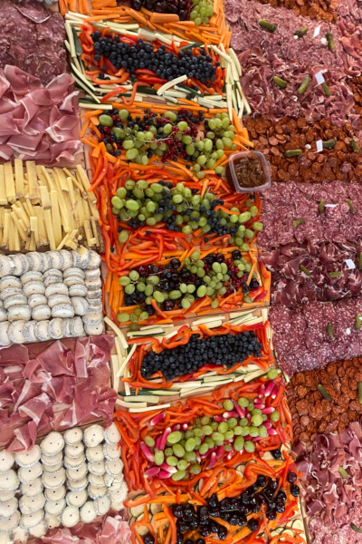 Closeup of the charcuterie board
