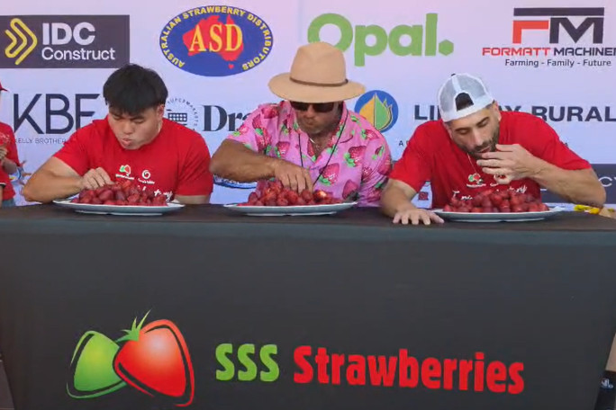 James Webb (right) and two other speed eaters