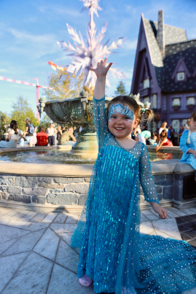 Bootsie dressed like Elsa from Frozen