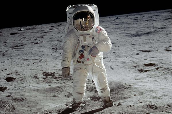 Neil Armstrong on the moon