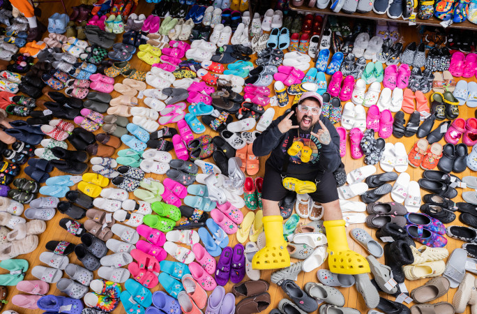 Crocs king with his collection