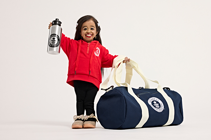 Shortest woman with GWR hoodie