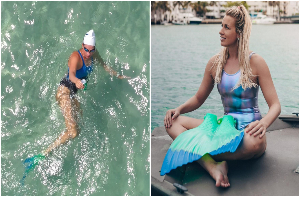 Miami Beach “eco mermaid” achieves the farthest swim with a monofin