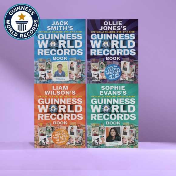 Wonderbly books with purple bg