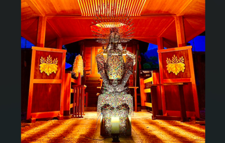 Largest stained glass sculpture of a samurai armour (supported